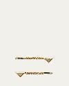 Prada Triangle Logo Embellished Pinch Clips, Set Of 2 In F03cr Oro Light Ctopaz