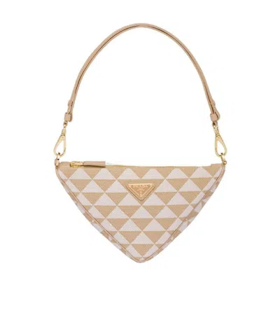 Prada Symbole Triangle-logo Shoulder Bag In Neutrals