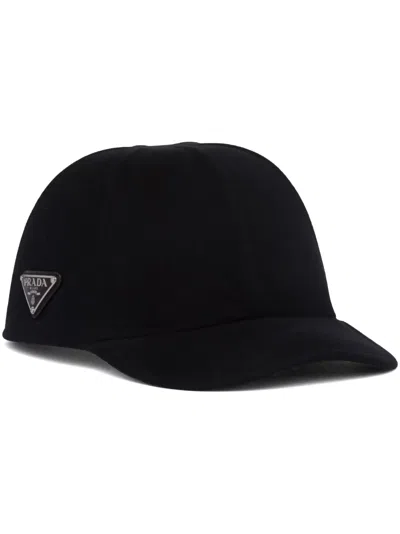 PRADA TRIANGLE-LOGO FELT BASEBALL CAP