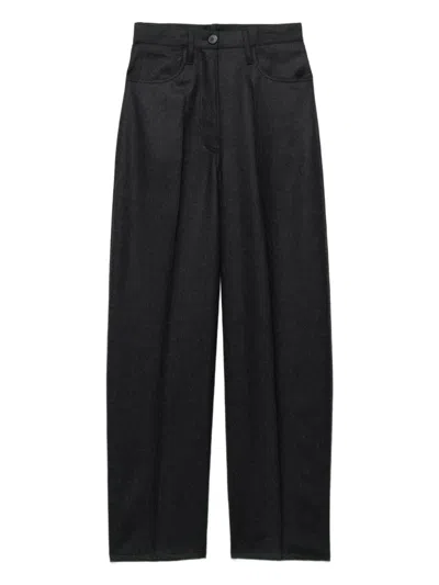 Prada Flanellhose Mit Triangel-logo In Blue