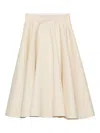 Prada Triangle-logo Flared Skirt In Neutral