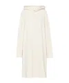 Prada Triangle-logo Fleece Hoodie Dress In Nude