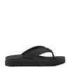 Prada Black Sandals With Wide Strap And Durable Sole In Black