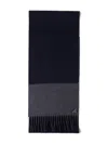Prada Triangle-logo Fringe Scarf In Black
