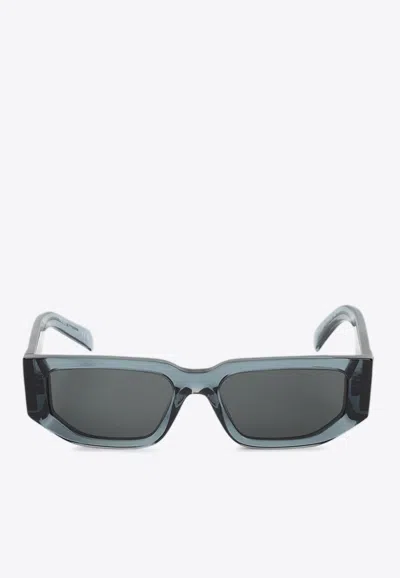Prada Triangle Logo Geometric Sunglasses In Gray