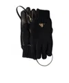 Prada Triangle-logo Gloves In Black
