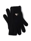 Prada Triangle-logo Gloves In Black