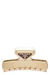 Prada Triangular Claw Clip Hair Accessory In Gold
