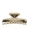 Prada Triangular Claw Clip Hair Accessory In Gold