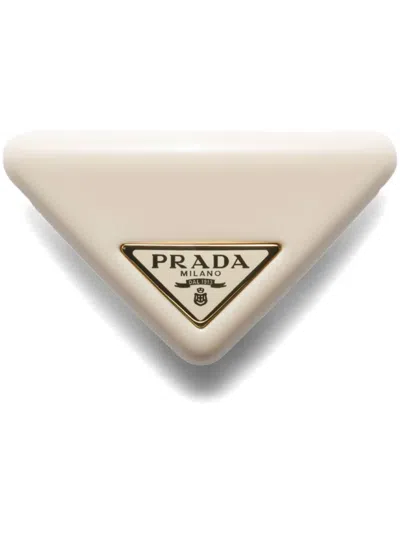 PRADA TRIANGLE-LOGO HAIR CLIP