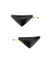 Prada Triangle Logo Hair Clips In Black