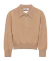 Prada Triangle-logo Half-zip Sweater In Brown