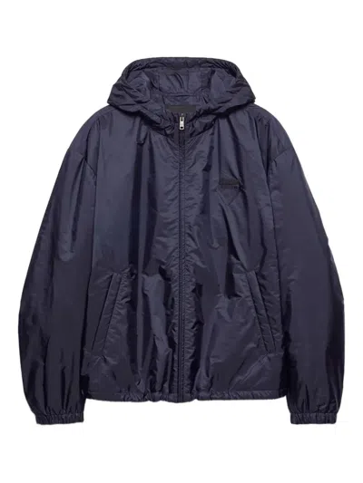 PRADA TRIANGLE-LOGO HOODED JACKET