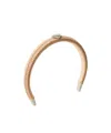 Prada Triangle-logo Interwoven Headband In Yellow