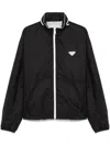 Prada Triangle-logo Jacket In Black