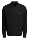 Prada Triangle-logo Jacket In Black