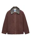 Prada Old Canvas Caban Jacket In Brown