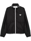 Prada Triangle-logo Jacket In Nero+bianco