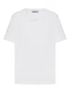 Prada Triangle Logo Jersey T-shirt In White