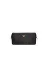 Prada Triangle-logo Jewellery Case In Black