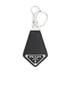 Prada Saffiano Leather Keychain In Black