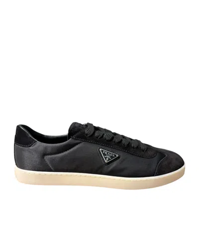 Prada Lace-up Sneakers In Black