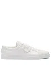 Prada Nylon And Leather Sneakers With Iconic Logo In White