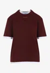 Prada Amaranth T-shirt In Cotton Jersey In Burgundy