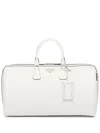 Prada Triangle-logo Leather Bag In White