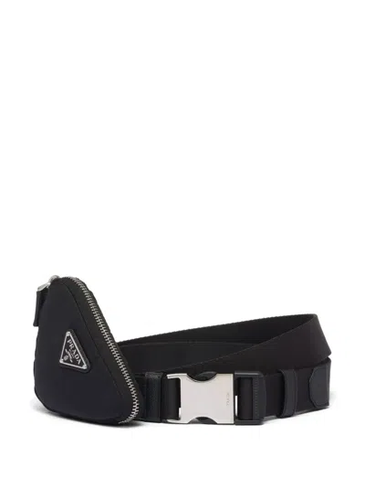 Prada Logo-plaque Belt Bag In Black