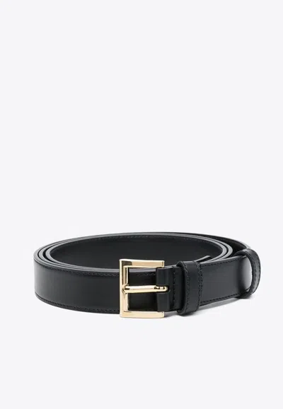 PRADA TRIANGLE-LOGO LEATHER BELT