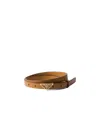 Prada Triangle-logo Leather Belt In Caramel