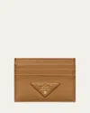 Prada Triangle Logo Leather Card Holder