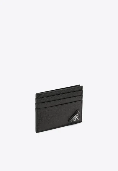 Prada Triangle Logo Leather Cardholder