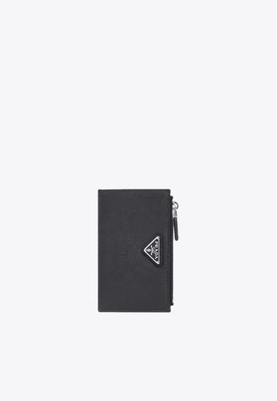 Prada Triangle Logo Leather Cardholder