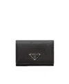 Prada Triangle-logo Saffiano Leather Wallet In Black