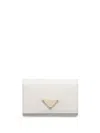 Prada Triangle-logo Leather Cardholder In White