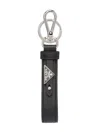 Prada Triangle-logo Leather Keychain