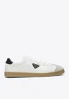 Prada Lane Leather Low-top Sneakers In White