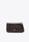Prada Triangle Logo Leather Messenger Bag