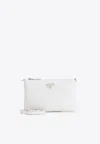Prada Textured Pouch Gold-tone Hardware In White