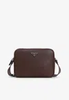 Prada Triangle Logo Leather Shoulder Bag