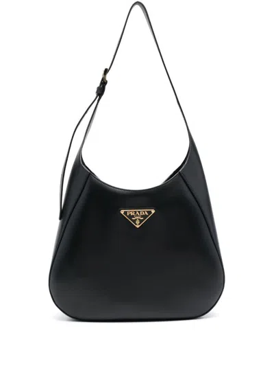 PRADA PRADA TRIANGLE-LOGO LEATHER SHOULDER BAG
