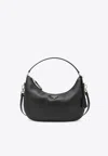 Prada Triangle Logo Leather Shoulder Bag In Black
