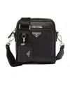 Prada Leather Shoulder Bag With Pouch In Black