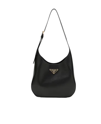 PRADA PRADA LOGO-TRIANGLE CURVE-EDGE SHOULDER BAG