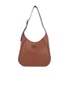 Prada Triangle-logo Leather Shoulder Bag In Brown
