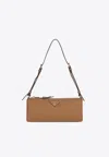 Prada Calf Leather Shoulder Bag With Zip Closure In Caramel