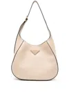 Prada Triangle-logo Leather Shoulder Bag In Brown