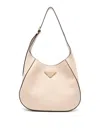 Prada Women's Travertine-coloured Leather Shoulder Bag In White